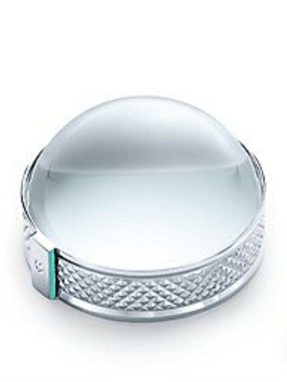 Vintage Tiffany & Co Sterling Silver Italy Glass Magnifying Paperweight Rare